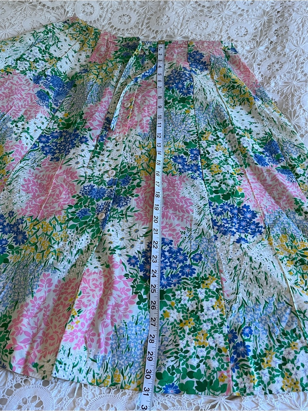 Vintage floral pleated skirt - Picture 6 of 7